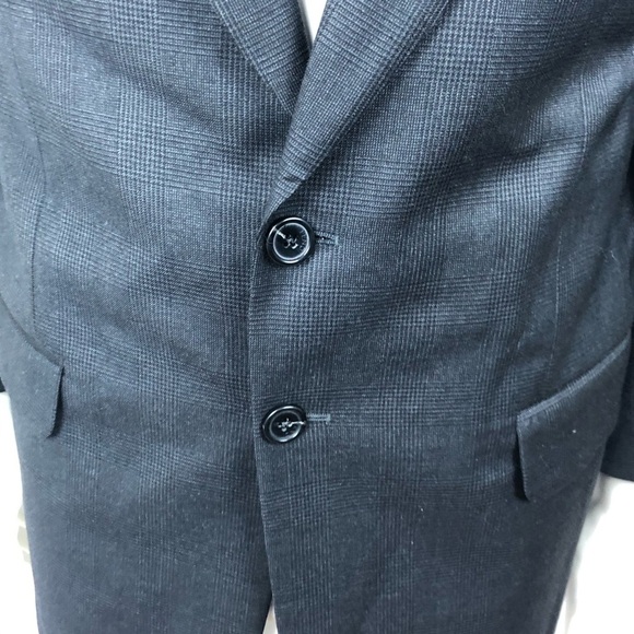 FENDI Men's Blazer Jacket 100% Virgin Wool Two Buttons Jacket Large Gray Black - Picture 6 of 9